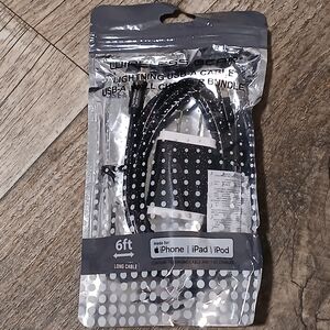 iphone Black Glitter Lightning USB-A Wall Charging Bundle